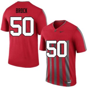 Men's Ohio State Buckeyes #50 Nathan Brock Throwback Nike NCAA College Football Jersey Original EFL1544YF